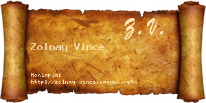 Zolnay Vince névjegykártya