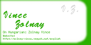 vince zolnay business card